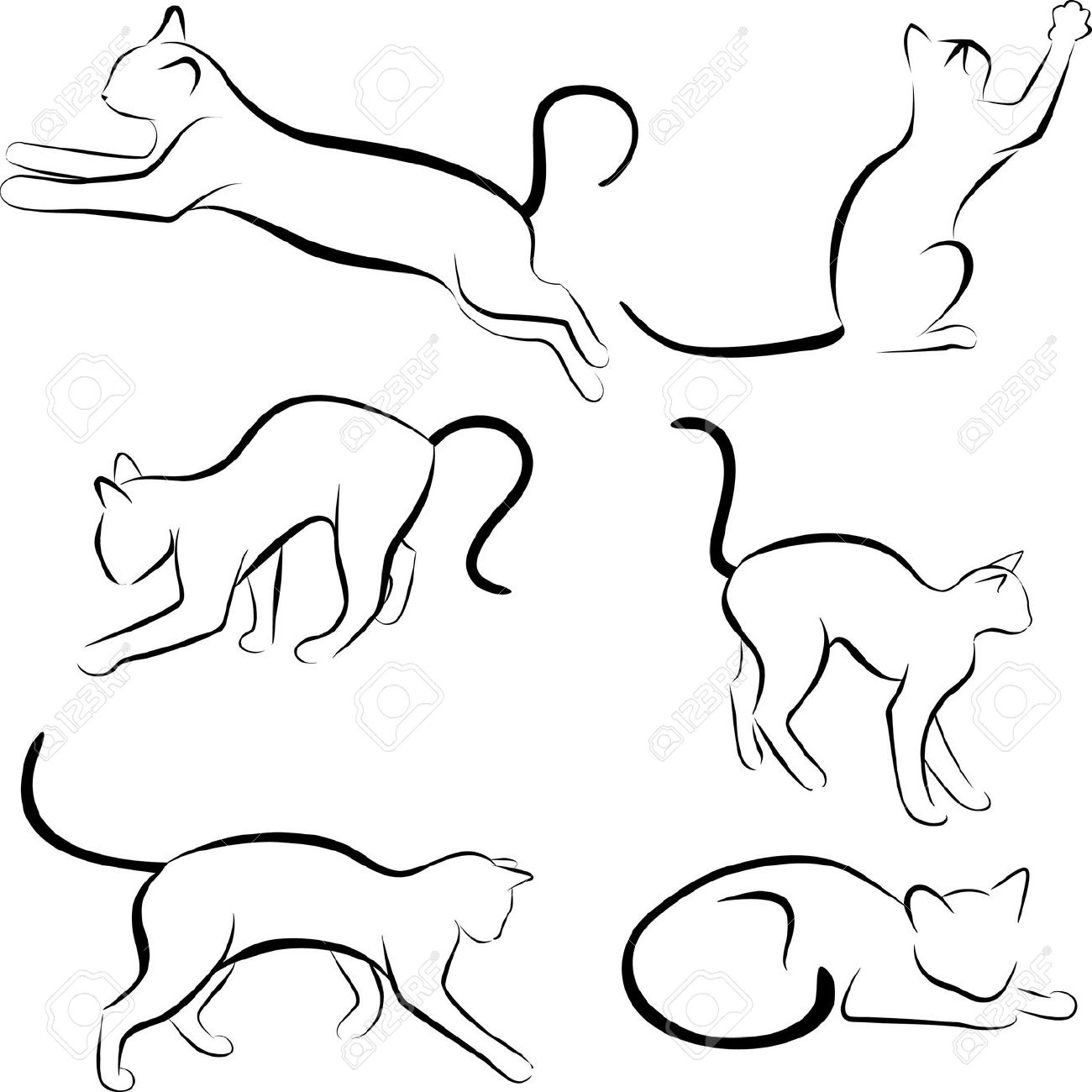 Simple Cat Line Drawing at GetDrawings Free download