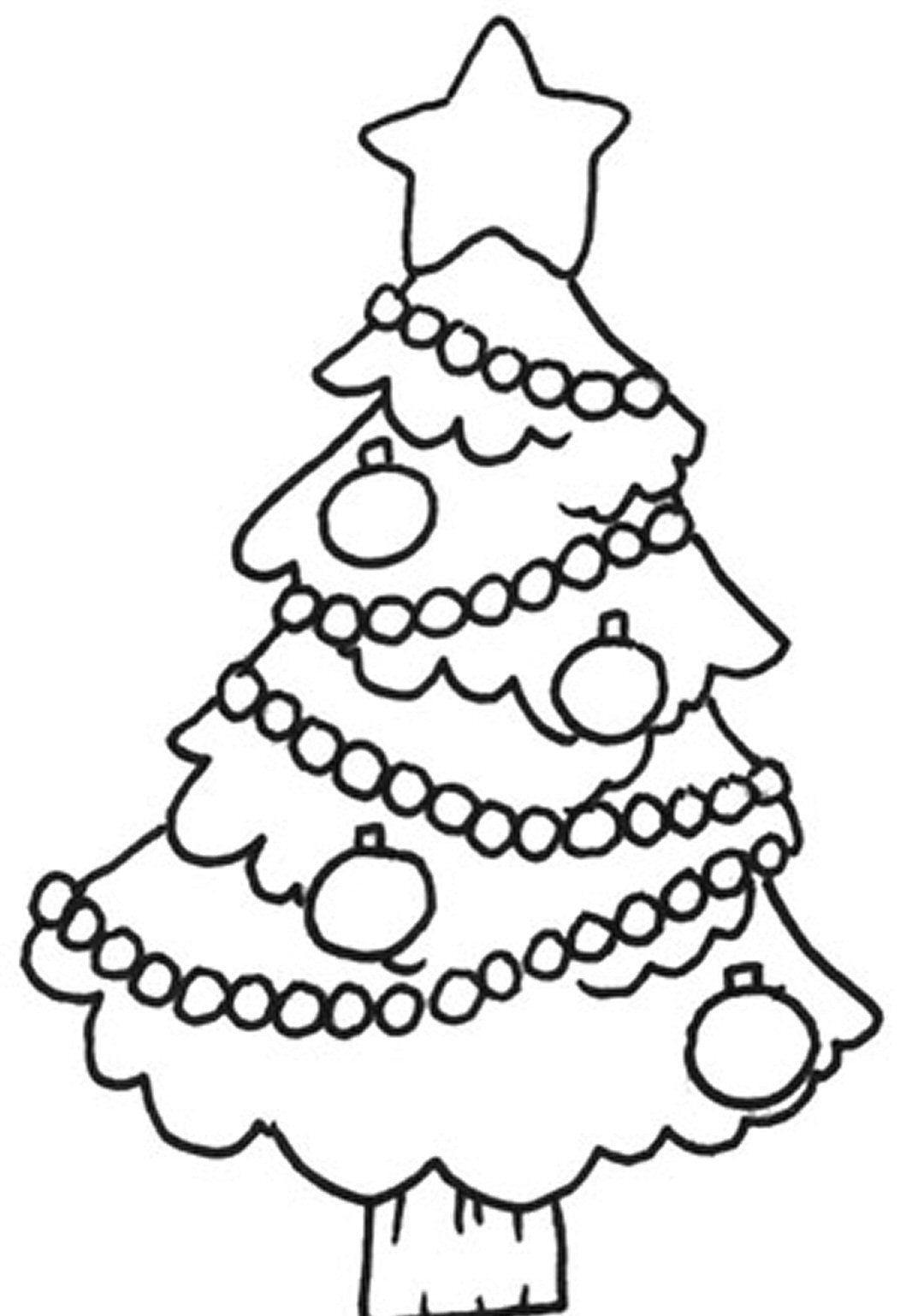 1052x1538 Easy Christmas Tree Coloring Pages For Children