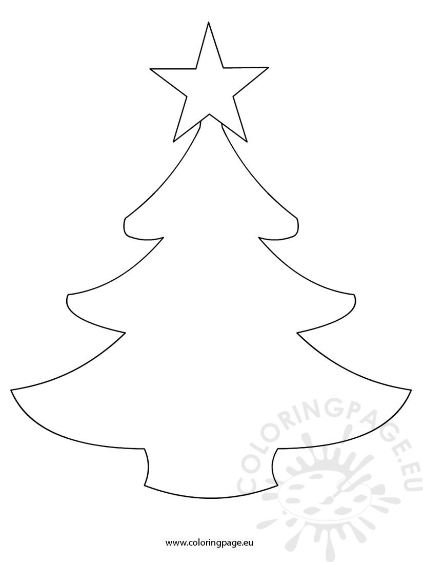 825x1095 Simple Christmas Tree Template Coloring Page intended for Simple