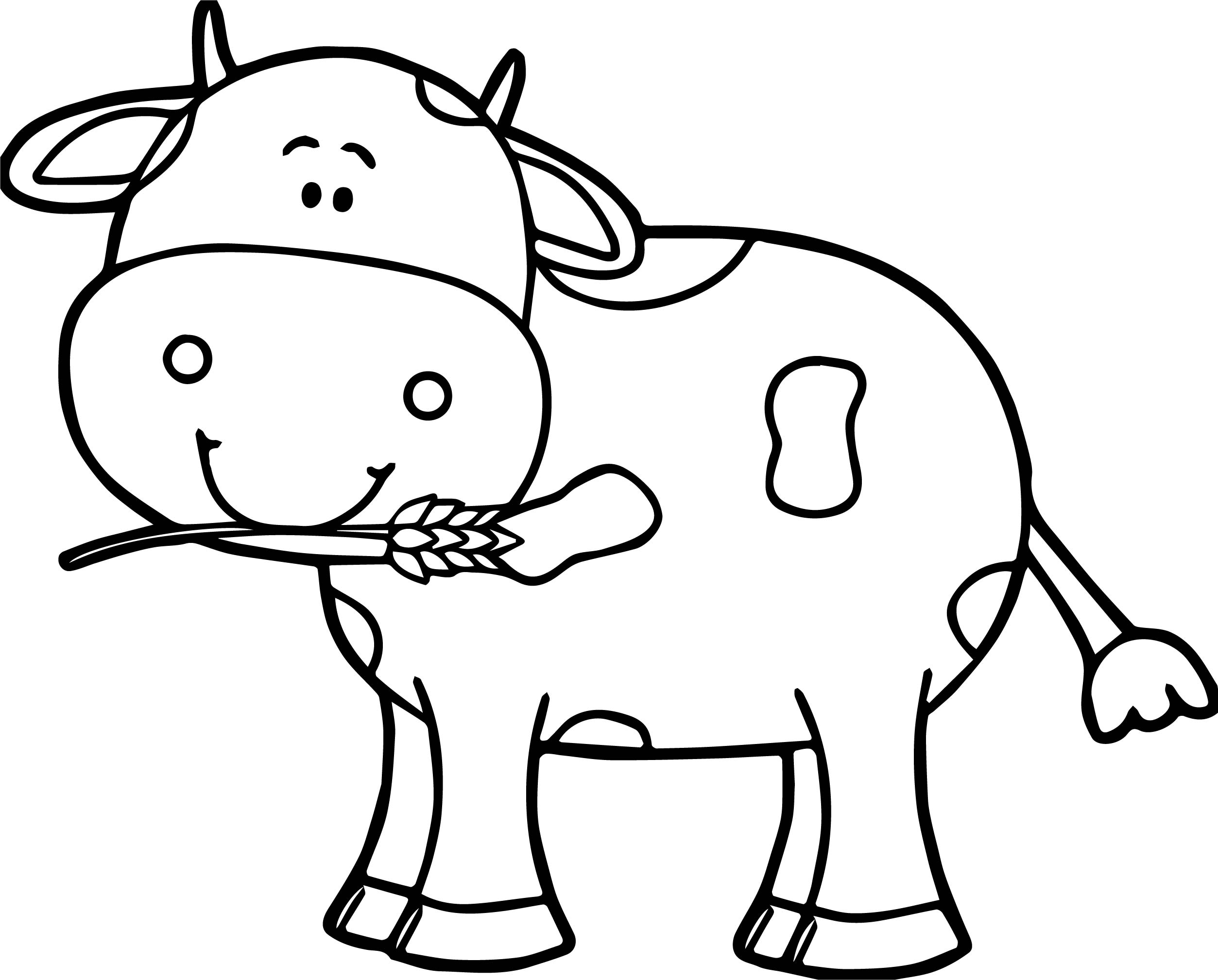 Simple Cow Coloring Page / Cow Coloring Pages Free Printable - Coloring