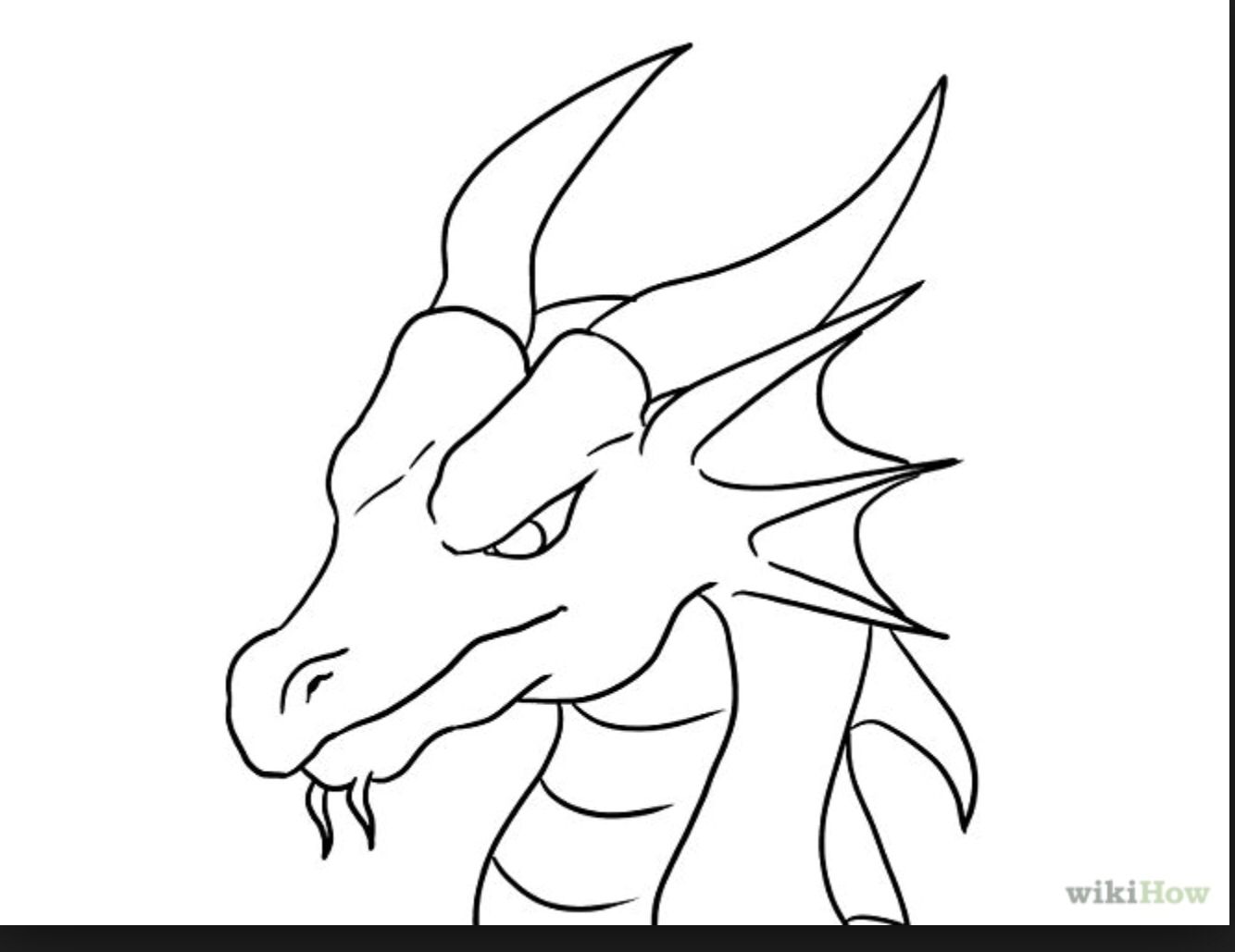 Simple Dragon Head Drawing at PaintingValley.com | Explore collection