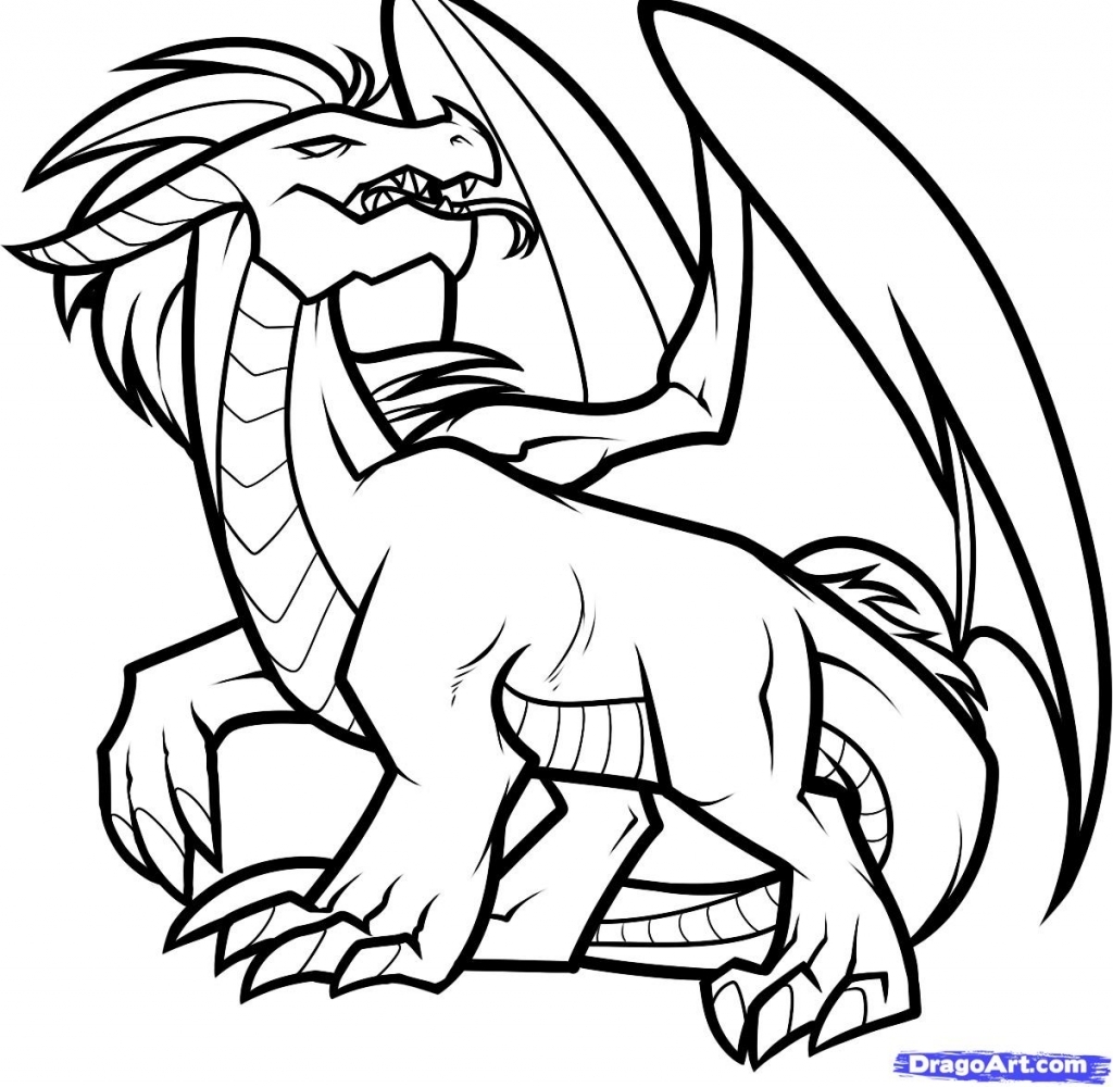 Simple Dragon Line Drawing at GetDrawings Free download