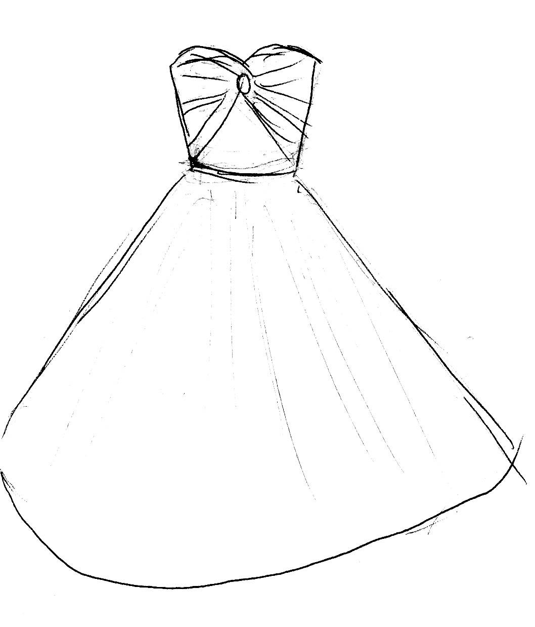 simple model dress drawing