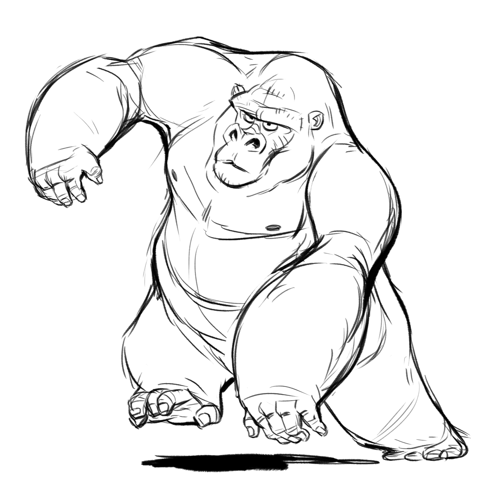 easy cartoon gorilla