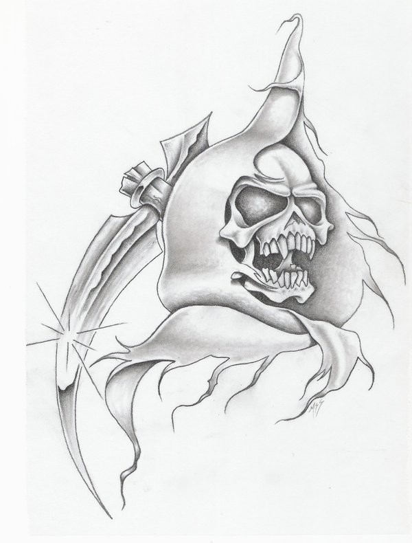 floating grim reaper drawing