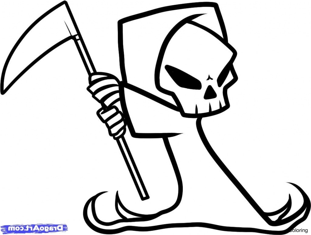easy grim reaper scythe drawing