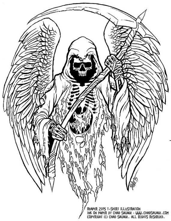 Simple Grim Reaper Drawing at GetDrawings Free download