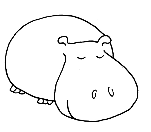 Simple Hippo Drawing at GetDrawings | Free download