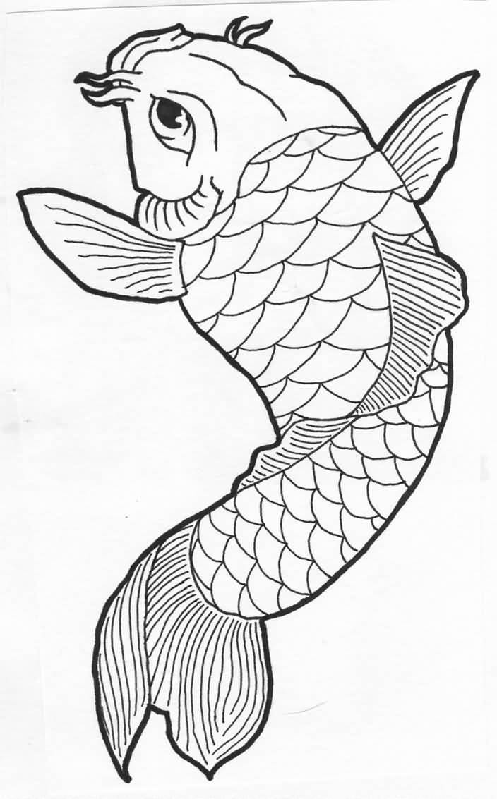 Koi Fish Tattoo Line Drawing Pin By T Tank On Tattoos Bodaswasuas