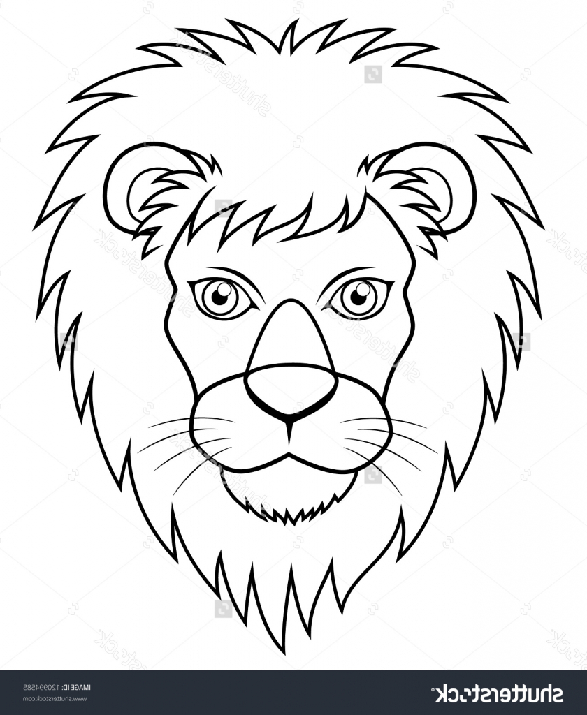 Simple Lion Head Drawing at GetDrawings | Free download