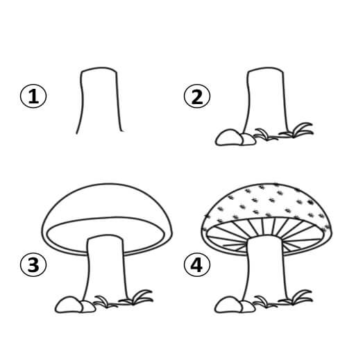 Simple Mushroom Drawing at GetDrawings | Free download