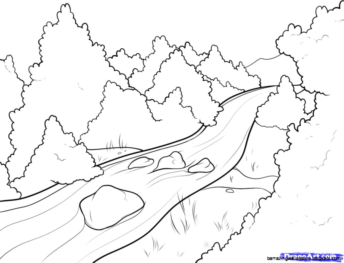 Simple River Drawing at GetDrawings | Free download