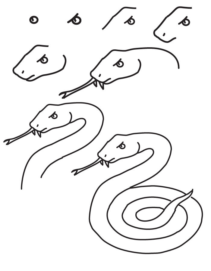 Simple Snake Drawing at GetDrawings Free download