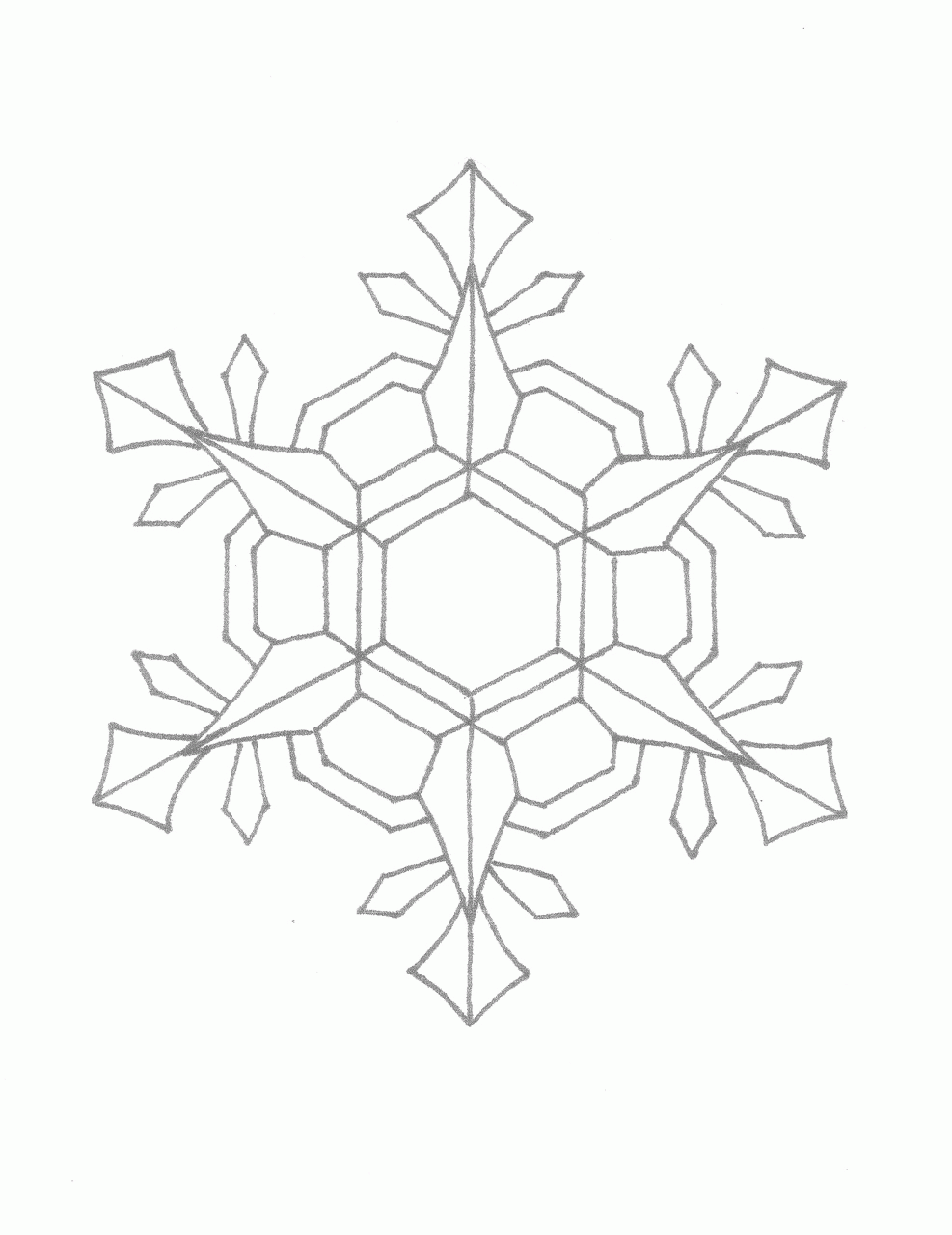Simple Snowflake Drawing at GetDrawings Free download