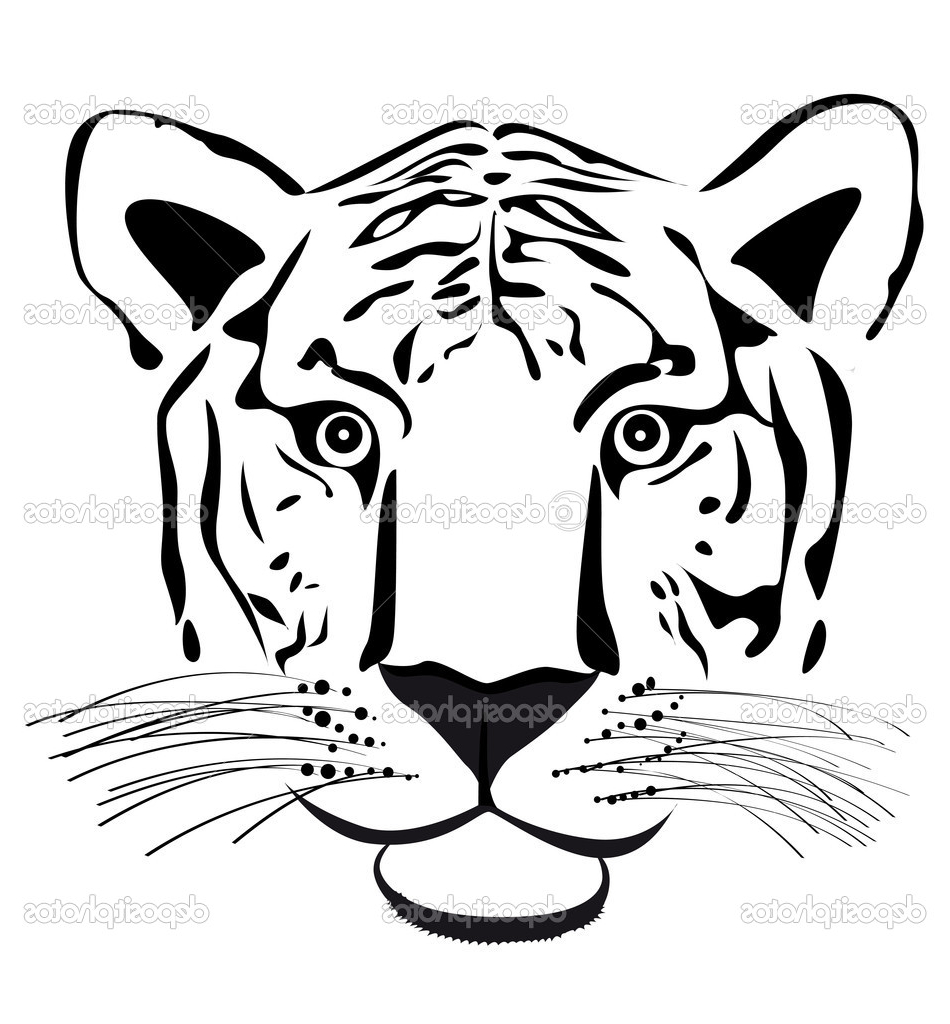 Simple Tiger Face Drawing at GetDrawings | Free download