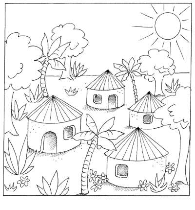 Simple Village Drawing at GetDrawings | Free download