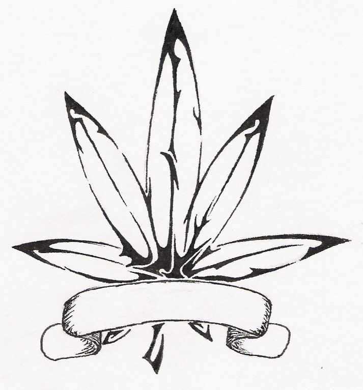 Simple Weed Leaf Drawing at GetDrawings Free download