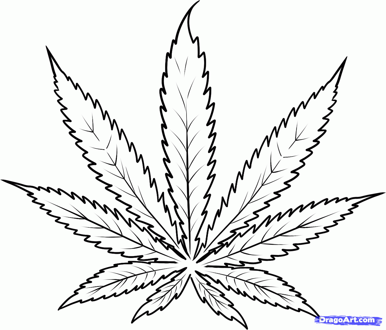 Simple Weed Leaf Drawing at GetDrawings Free download