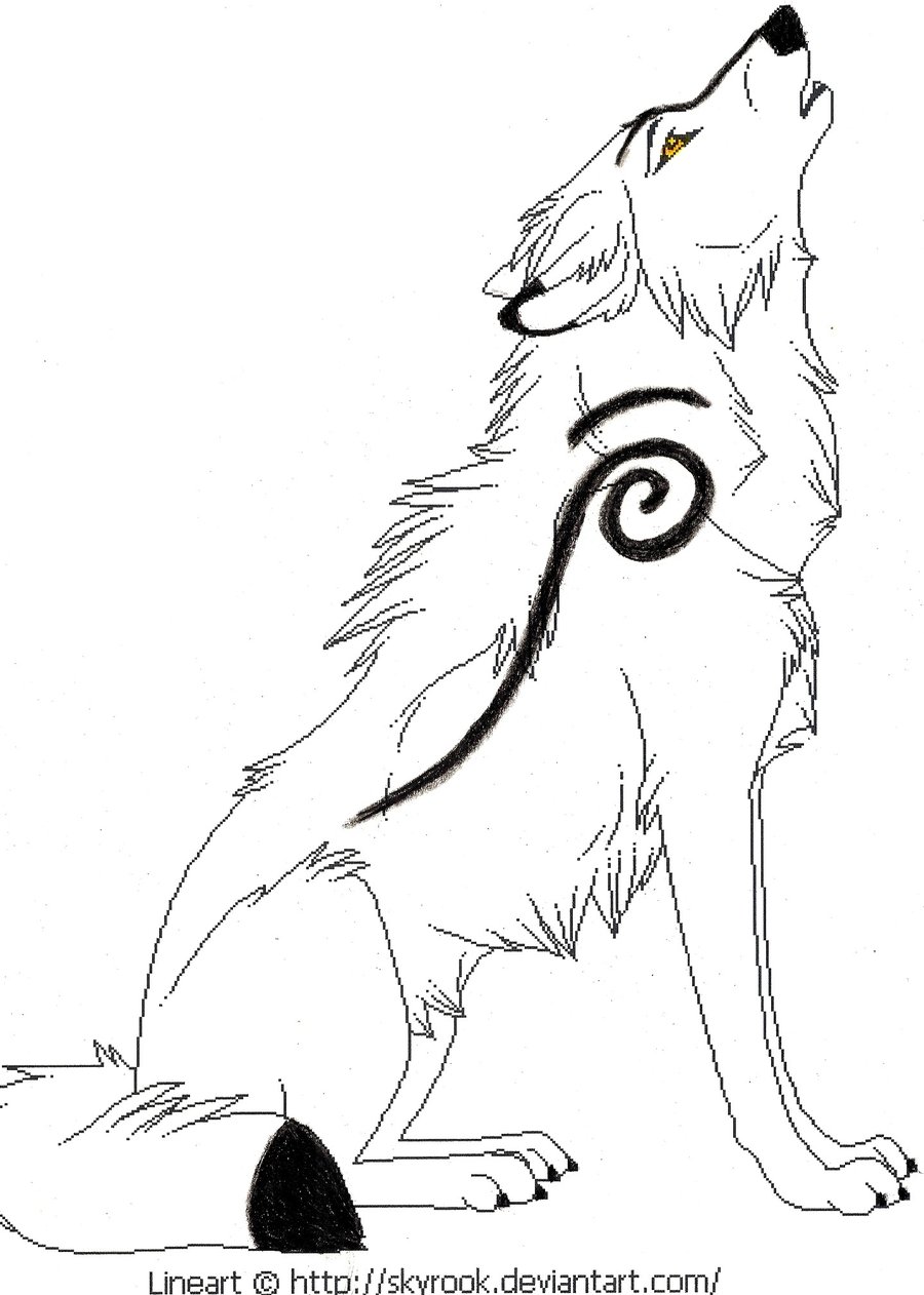 Simple Wolf Howling Drawing at GetDrawings - Free download