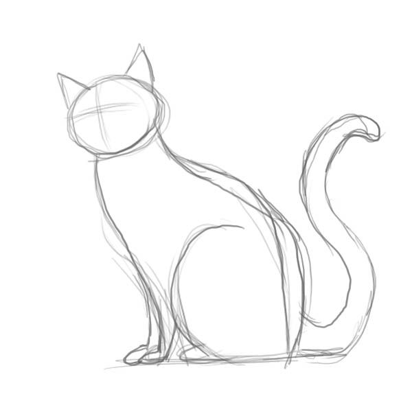 Sitting Cat Drawing at GetDrawings Free download