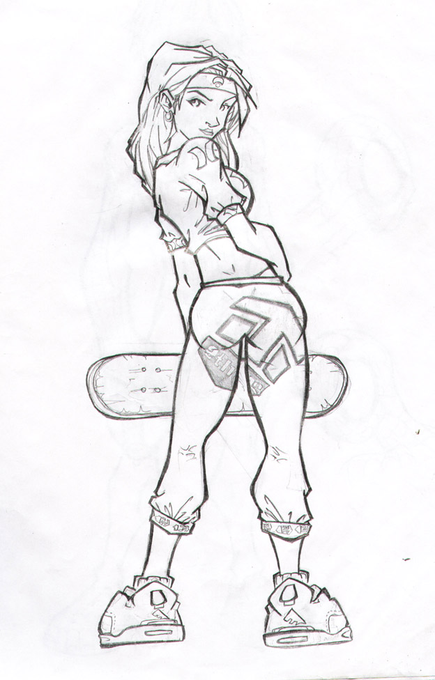 Skater Girl Drawing at GetDrawings | Free download