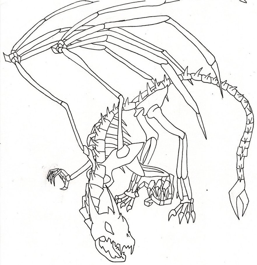 Skeleton Dragon Drawing At Getdrawings Free Download