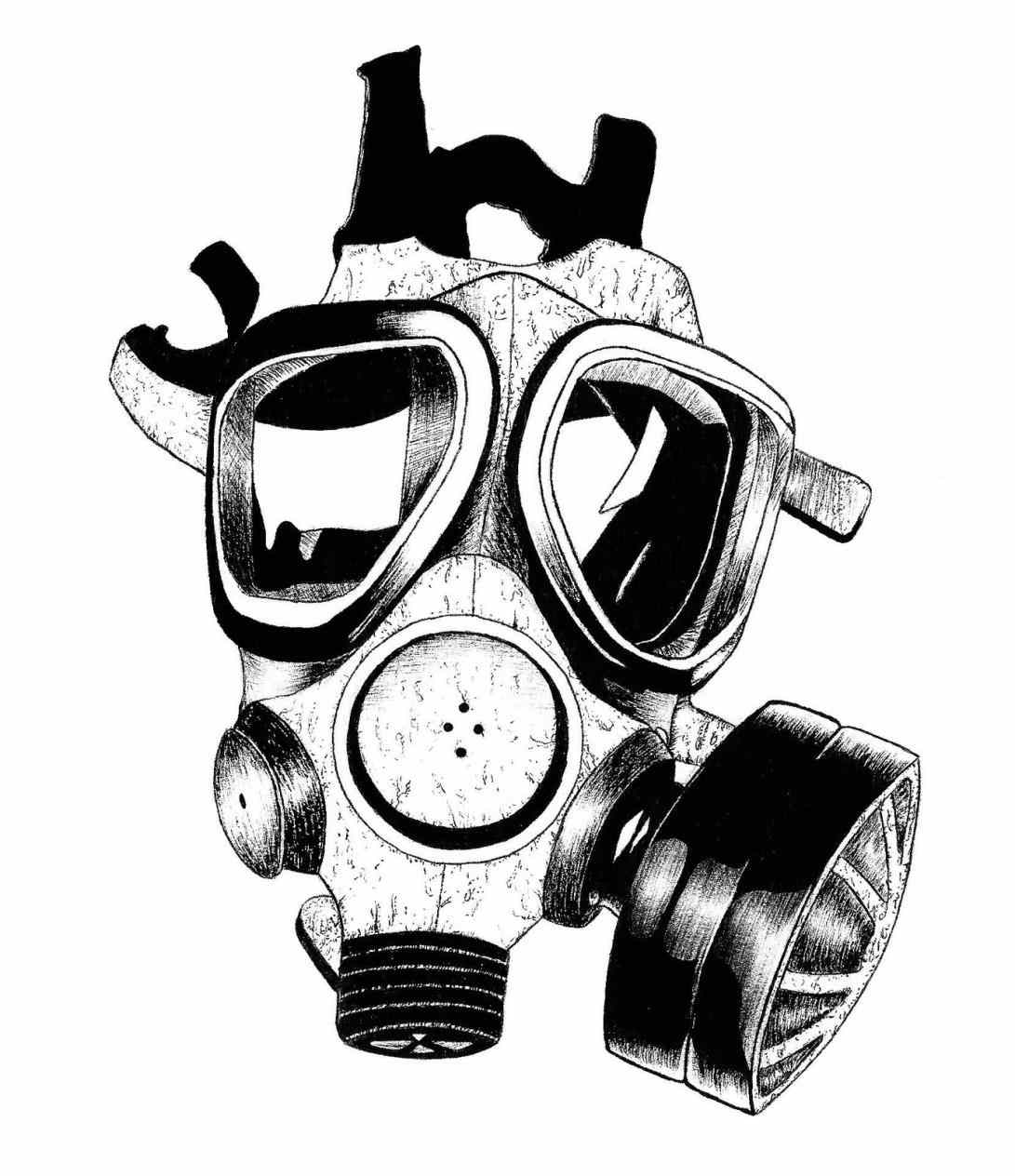 gas mask drawing