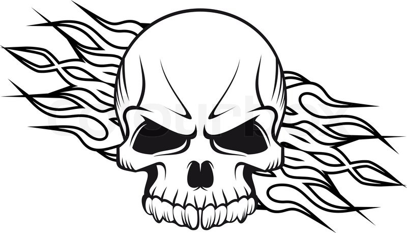 Skull On Fire Drawing At GetDrawings Free Download.