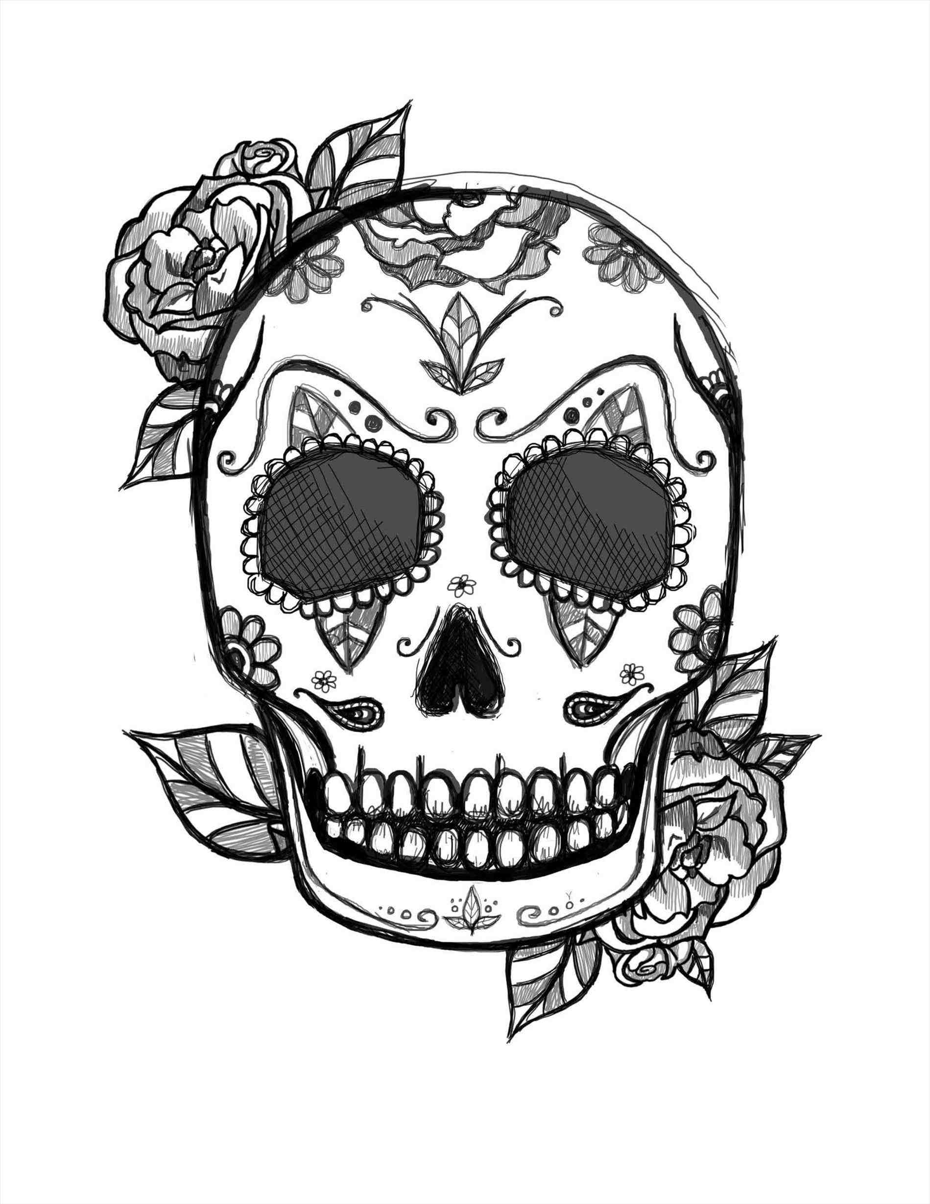 cool skull sketch