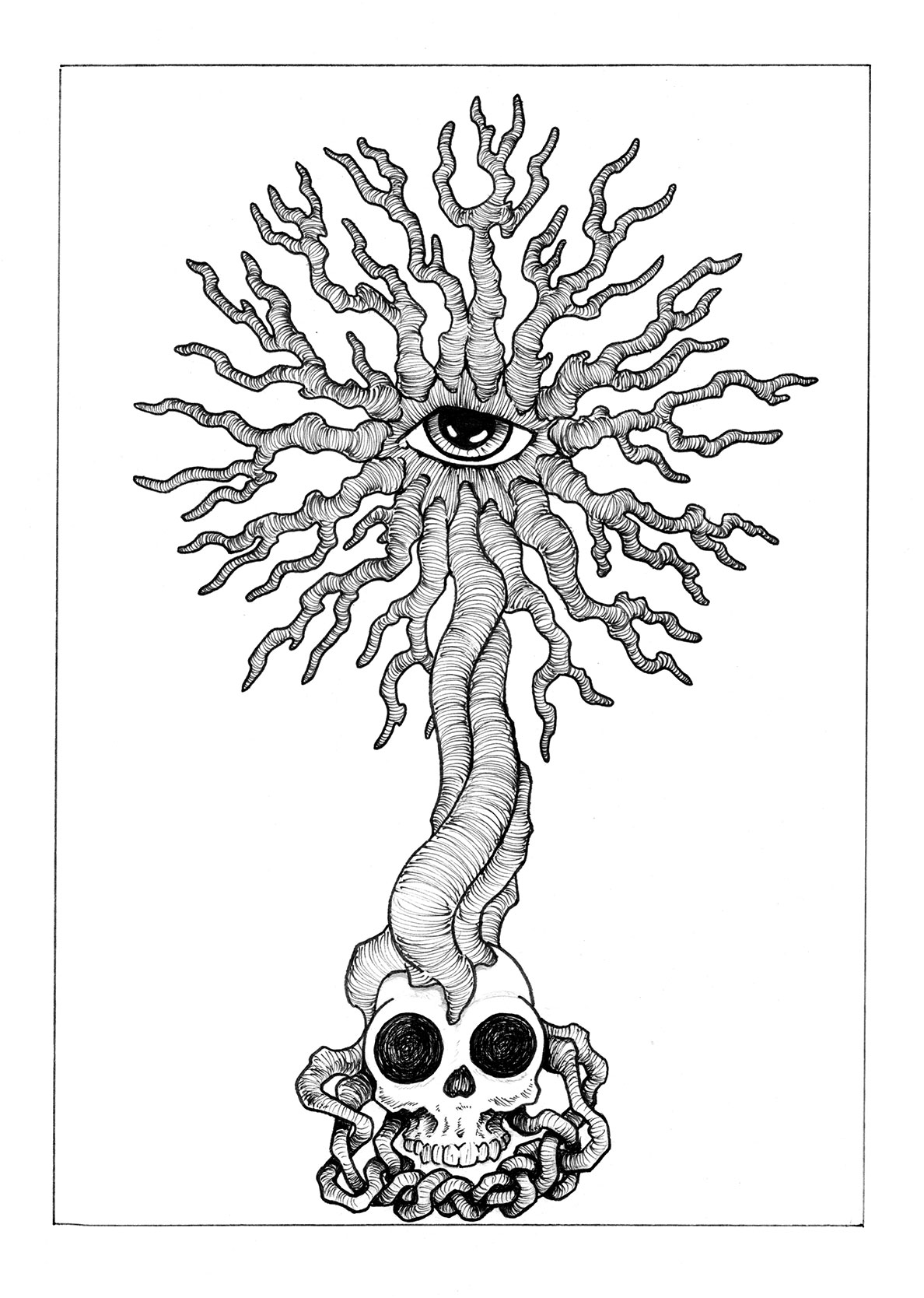 Skull Tree Drawing At GetDrawings | Free Download