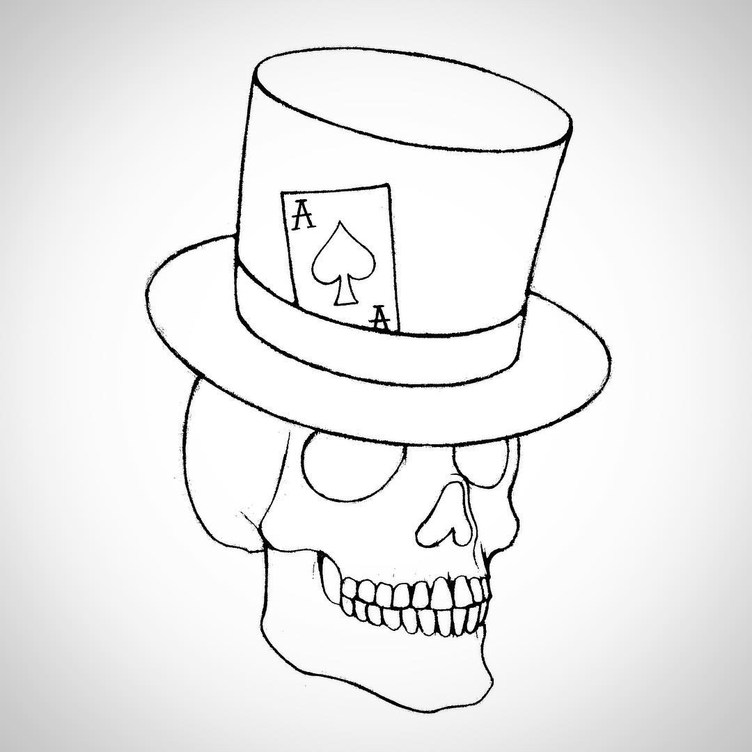 Skull With Top Hat Drawing at GetDrawings Free download