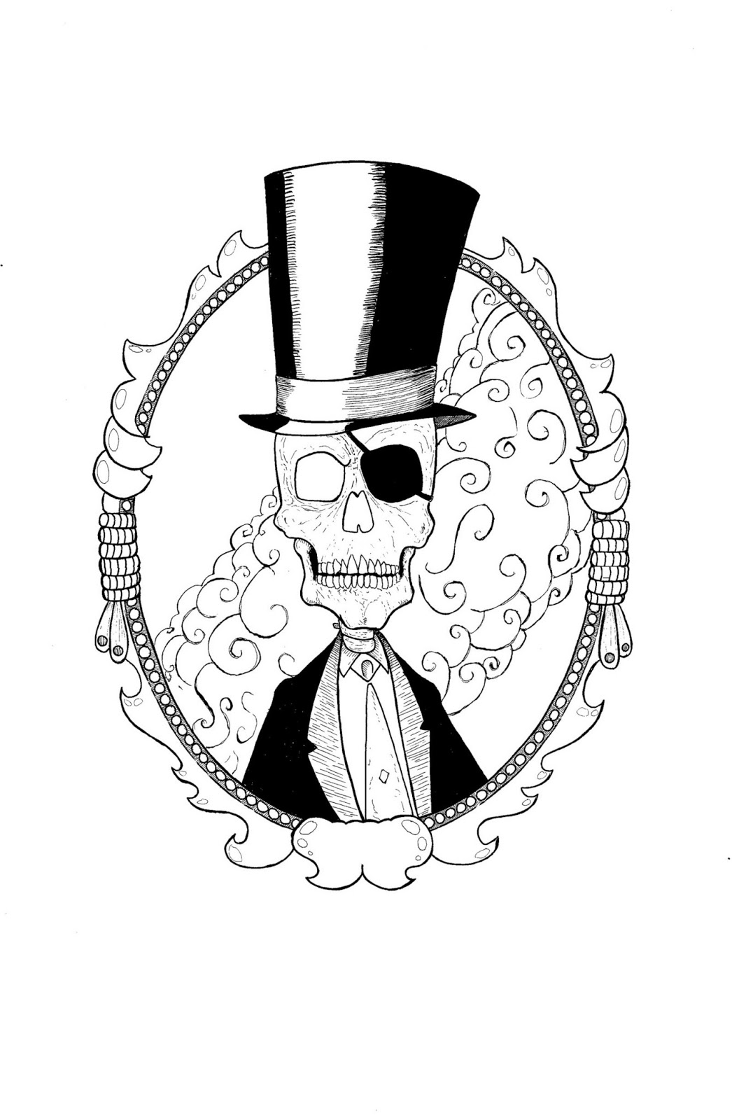 Skull With Top Hat Drawing at GetDrawings Free download