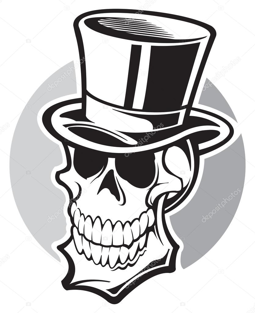 Skull With Top Hat Drawing at GetDrawings Free download