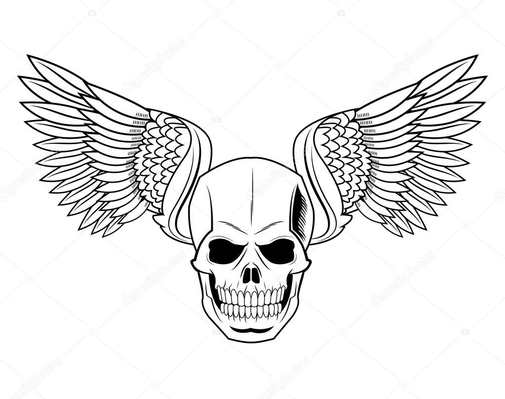 Skull With Wings Drawing at GetDrawings Free download