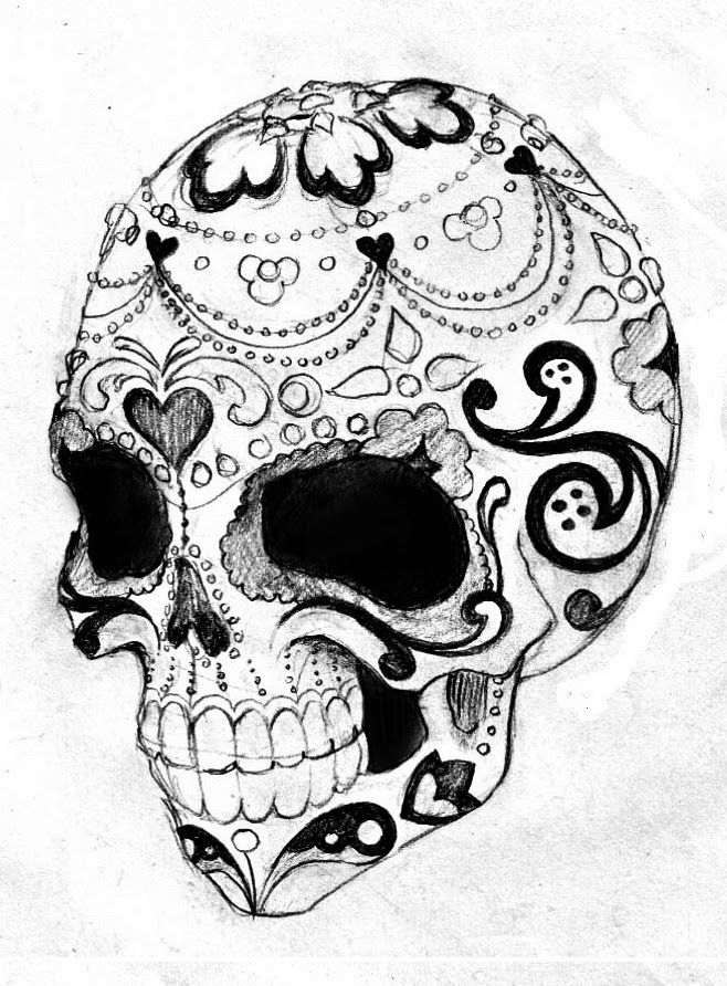 dia de los muertos skull drawings