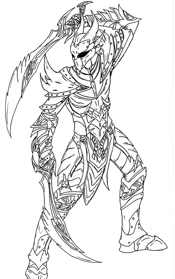 Skyrim Daedric Armor Drawing at GetDrawings | Free download