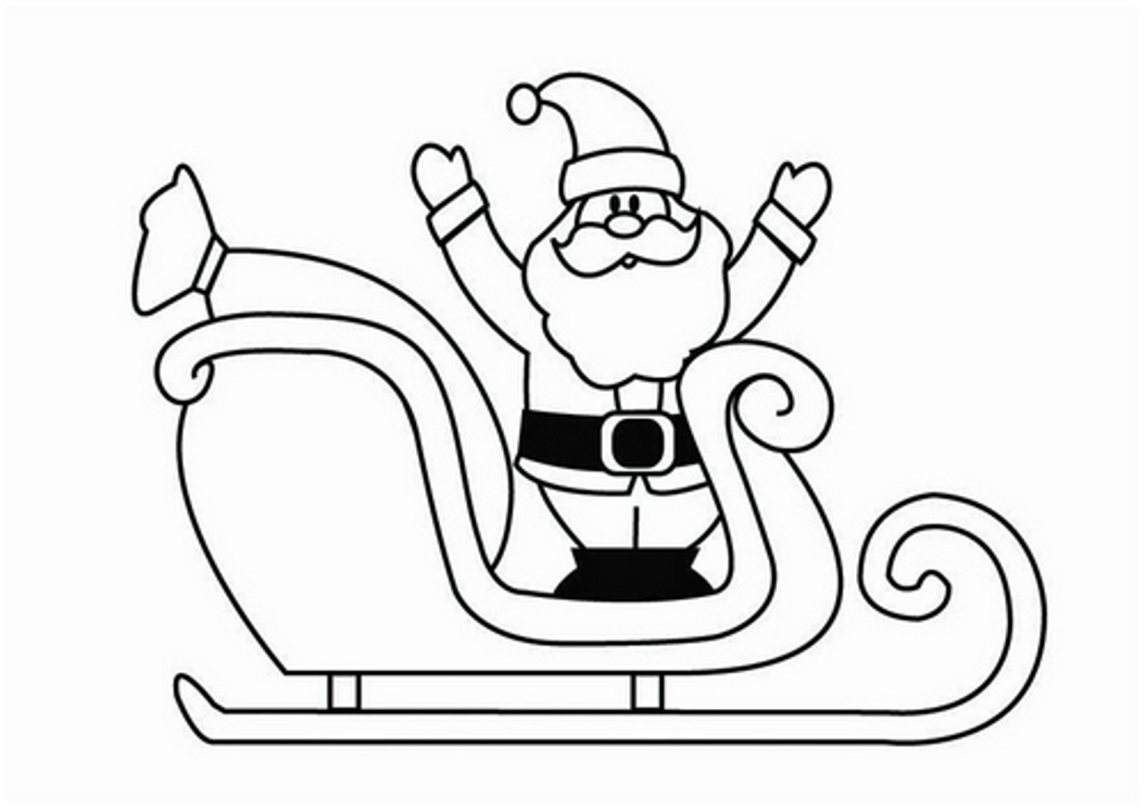 1055x747 Santa In His Sleigh Coloring Pages.