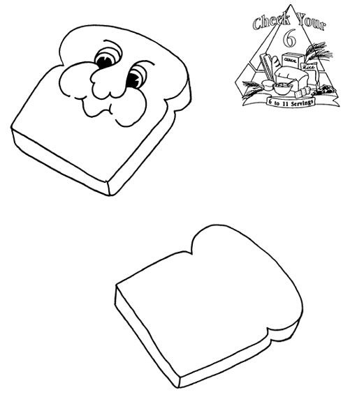 Bread Slice Drawing Sketch Coloring Page