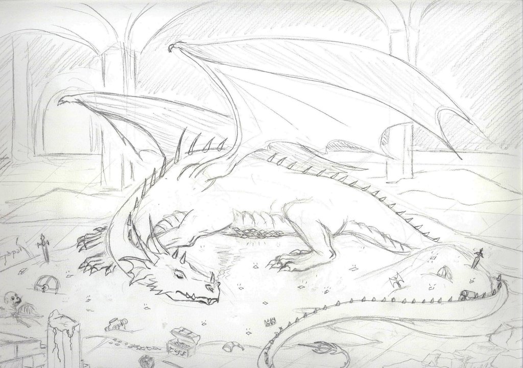 Smaug Dragon Drawing at GetDrawings | Free download