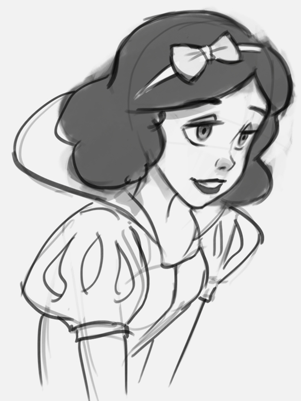 full body snow white drawing