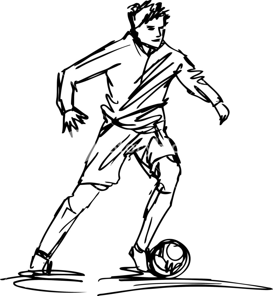 Фигура человека в движении футбол