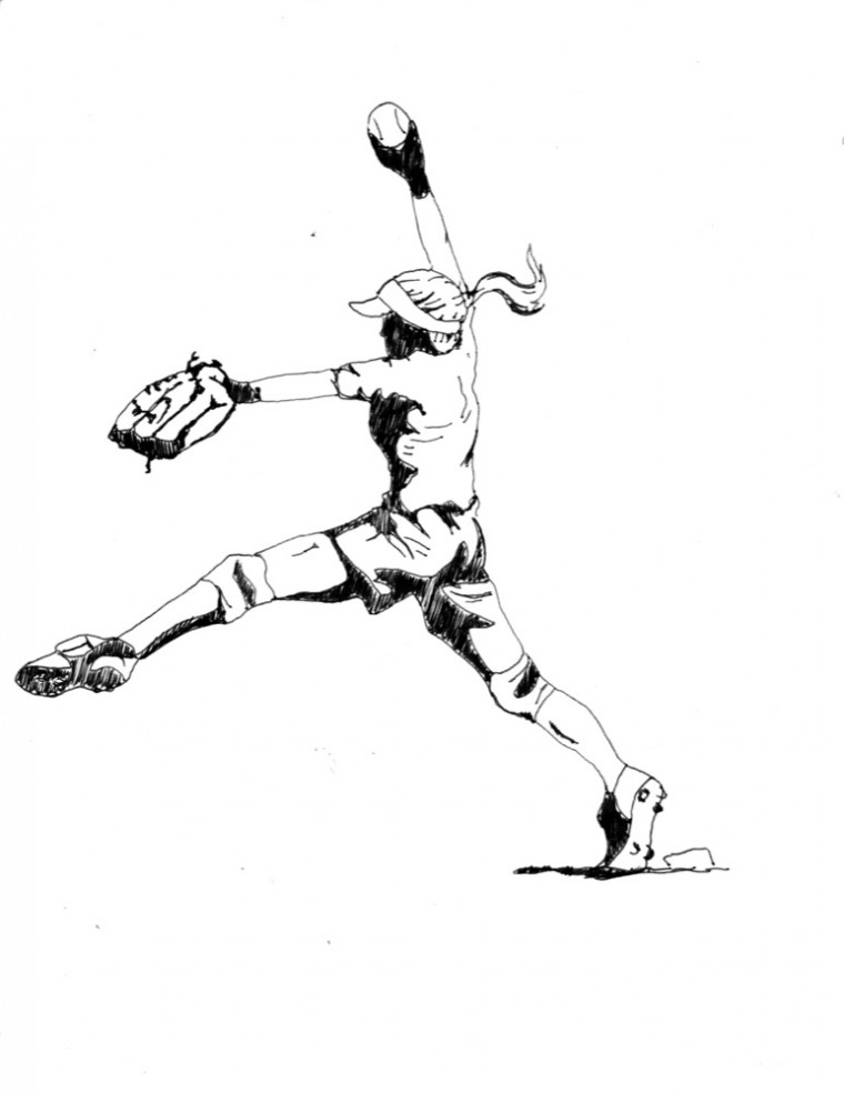 Softball Player Drawing at GetDrawings | Free download