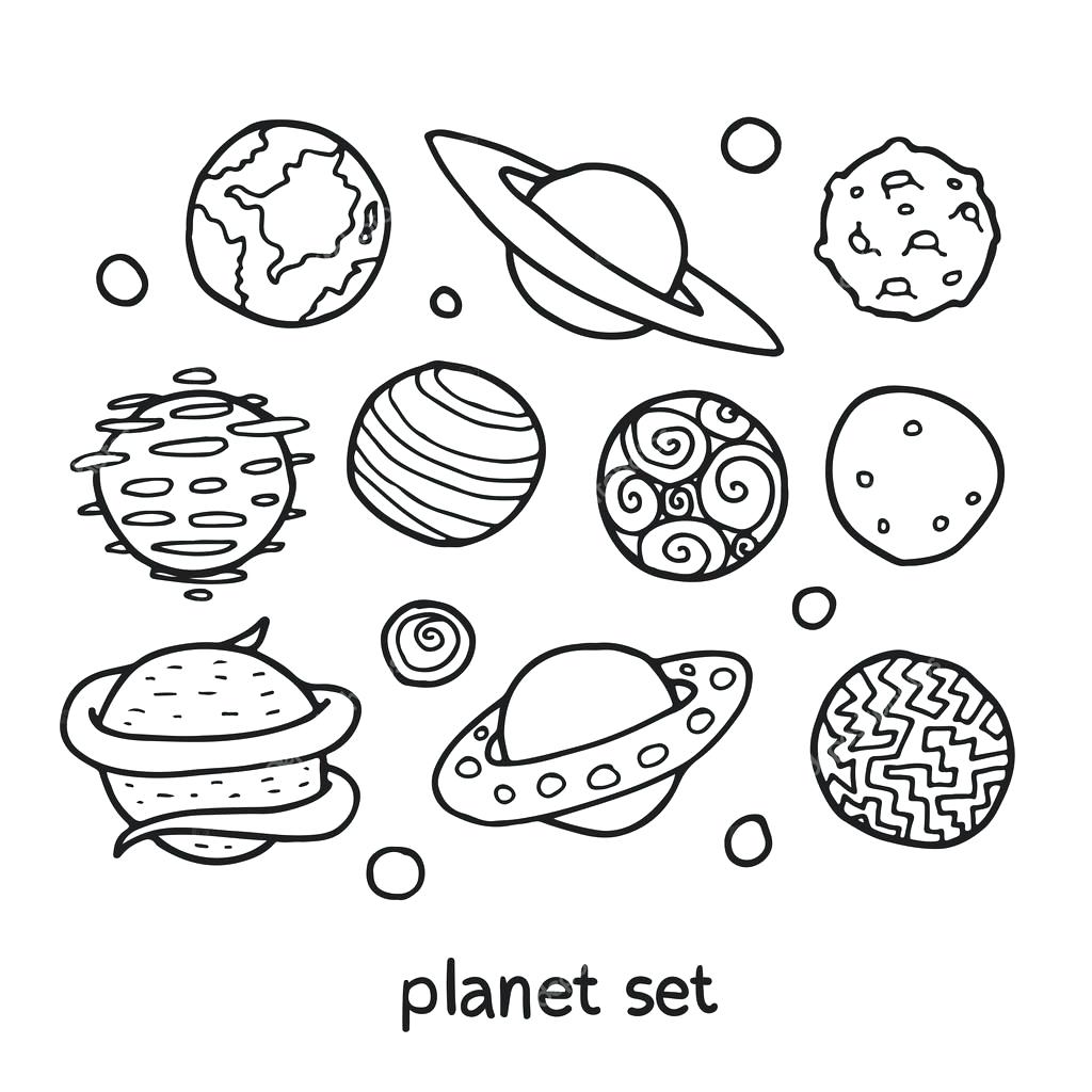 906 Simple Space Planets Coloring Pages for Kids
