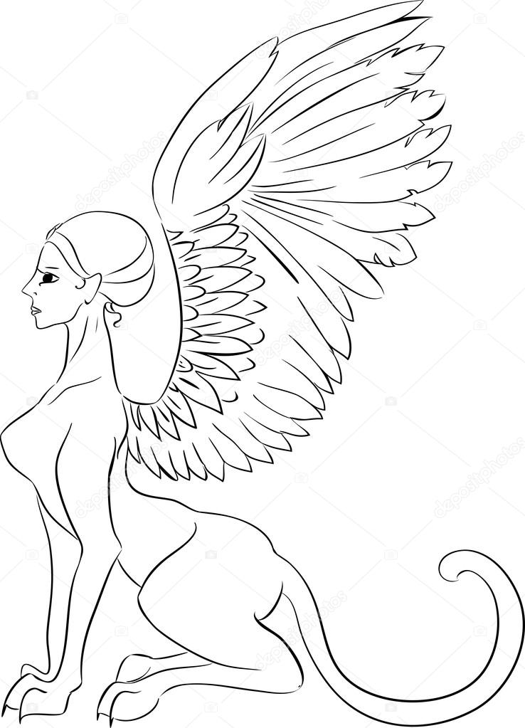 Sphinx Mythical Creature Drawing at GetDrawings | Free download