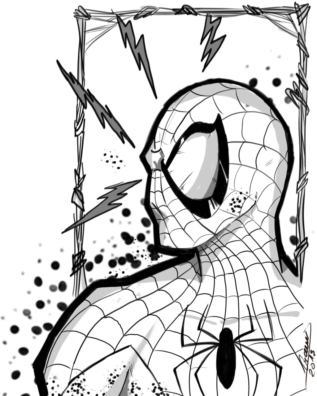 Spider Man Line Drawing at GetDrawings Free download