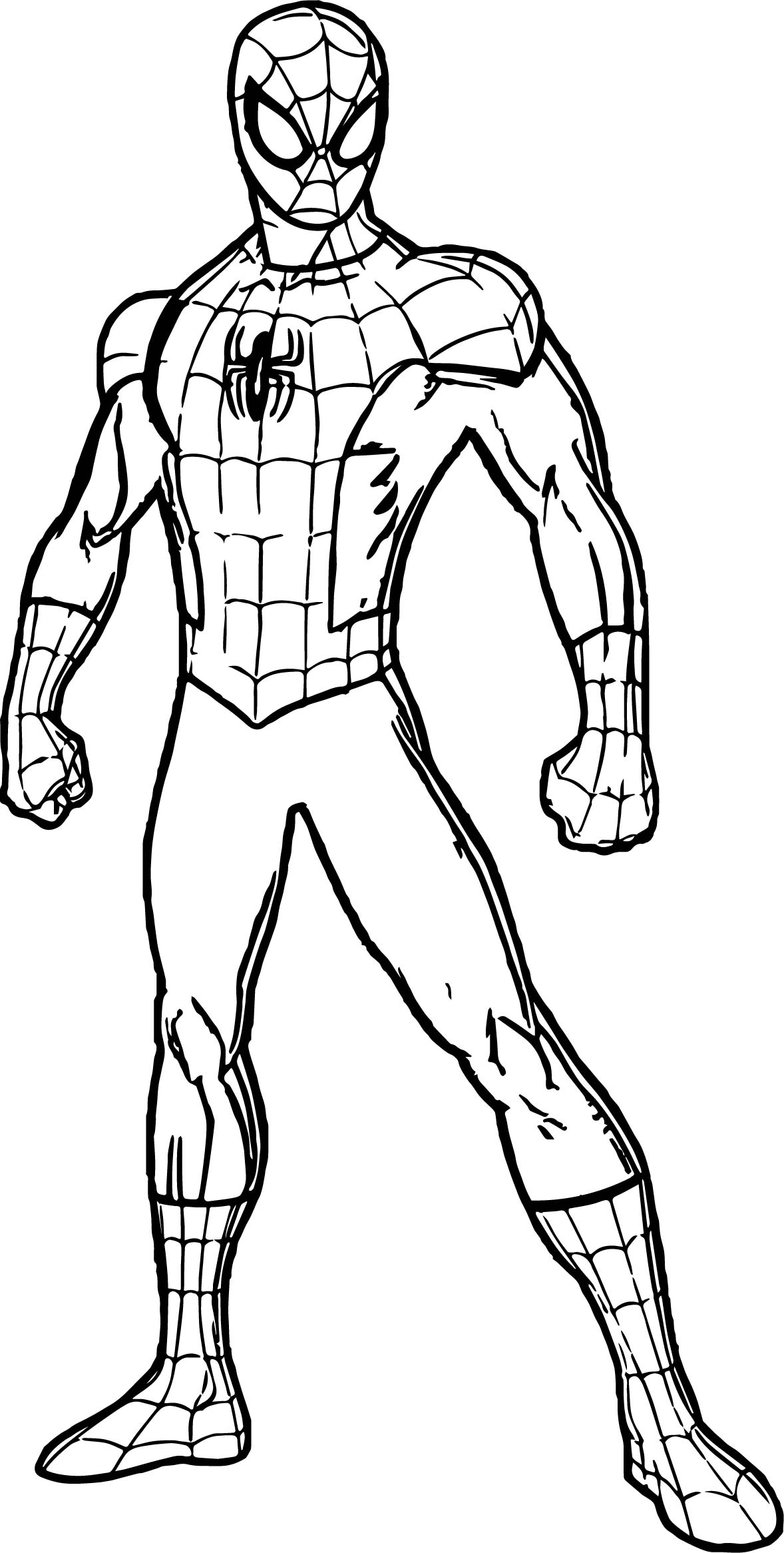 Spiderman Outline Drawing