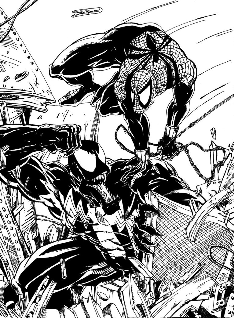 Spiderman Vs Venom Drawing at GetDrawings Free download