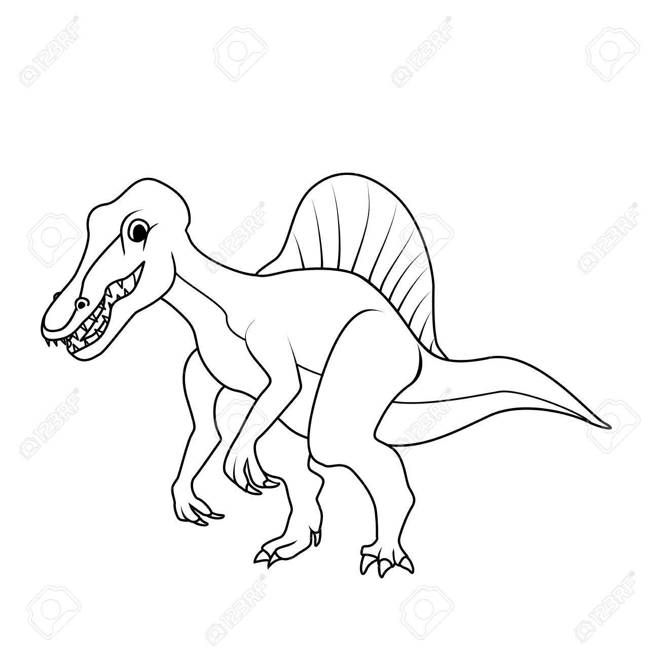 Спинозавр раскраска для детей 4-5 лет