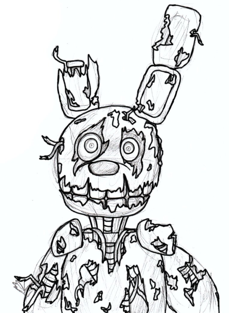 Springtrap Coloring Pages Spring Trap Pictures To Color May 67496 The
