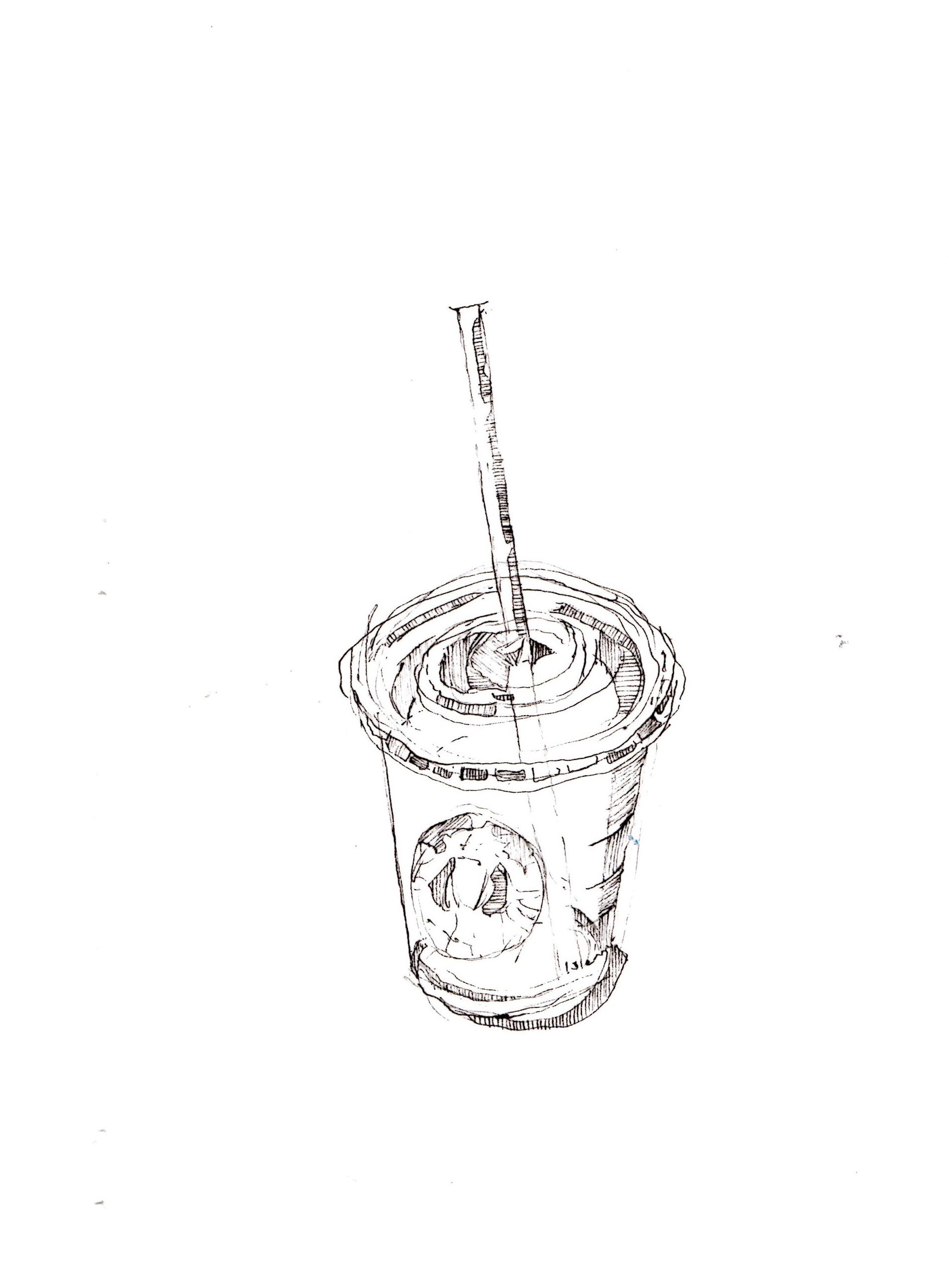 Cartoon Tumblr Sketch Drawing Person Coffee Cup with simple drawing